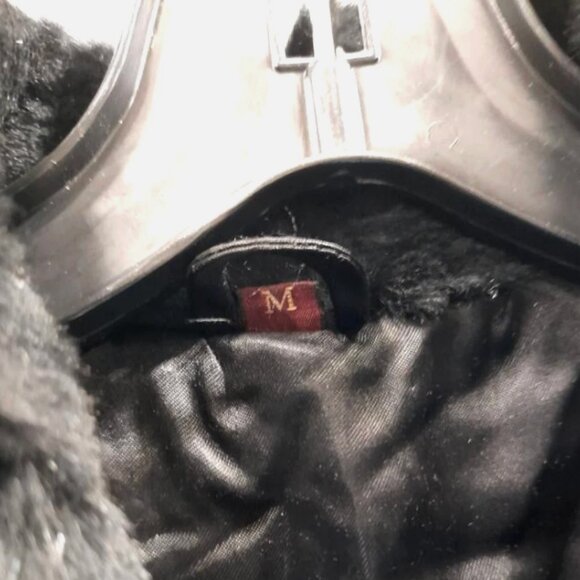 Vintage Black Rabbit Fur Coat Woman's Size M France Origin Natural Korea Mobwife - Picture 3 of 6